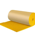 Beast Grade High Density Soundproof Foam Roll With Strong Self Adhesive Egg Crate Acoustic Panels in yellow, showcasing texture and material.