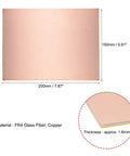 Single Sided Copper Clad FR4 PCB Laminate Board 200x150mm 7.87x5.91 Inch 1.6mm Thick with measurements and material details.