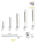 All In One Heavy Duty Crib And Furniture Screw Kit With M6 Bolts In 40 50 60 70 80 Mm And Barrel Nuts, rust resistant.