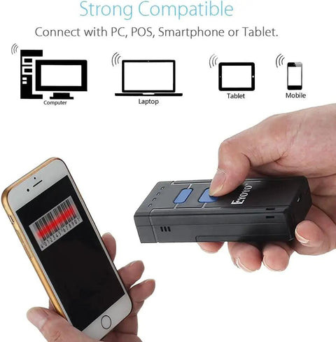 Grab And Go Portable Bluetooth Barcode Scanner With 3 In 1 Connection USB Wired 2.4G Wireless And Bluetooth for smartphones
