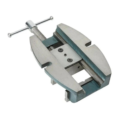 Versatile Drill Press Vise With 4 Inch Jaw Width And 4 Inch Max Jaw Opening Continuous Nut Heavy Duty Cast Iron Frame Ground V Groove Jaws Pro Grade Workhorse With Lifetime Warranty.