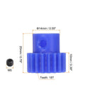 2 Pack 18T Spur Gear For RC Cars 8mm Bore Pinion Gear Mod 1 Plastic Motor Gear Replacement Parts For Gearbox Reduction