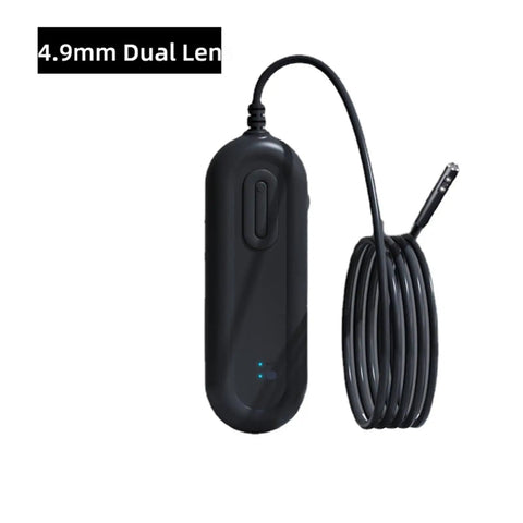 Pro Grade Dual Lens Wireless Endoscope For Engine Bay And Pipe Inspections with 4.9mm lens and flexible cable for easy maneuvering.