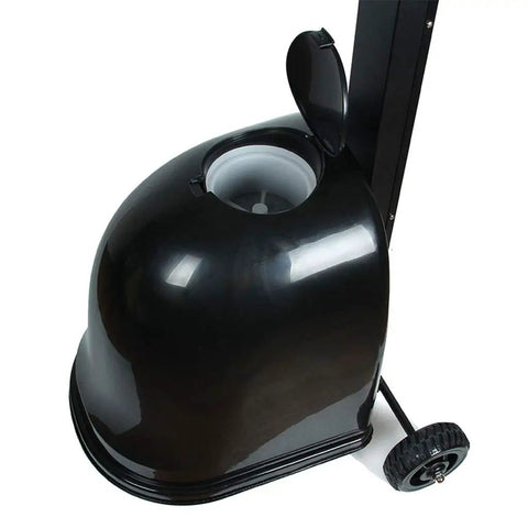 Close-up of the water reservoir and misting nozzle on the Keep It Chill With This Tall Misting Fan, perfect for outdoor use.