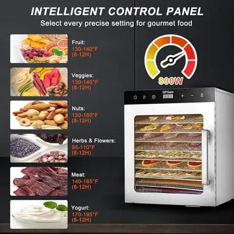 Straight Up Professional Grade Commercial Freeze Dryer And Dehydrator Machine With 12 Stainless Steel Trays displaying intelligent control panel.