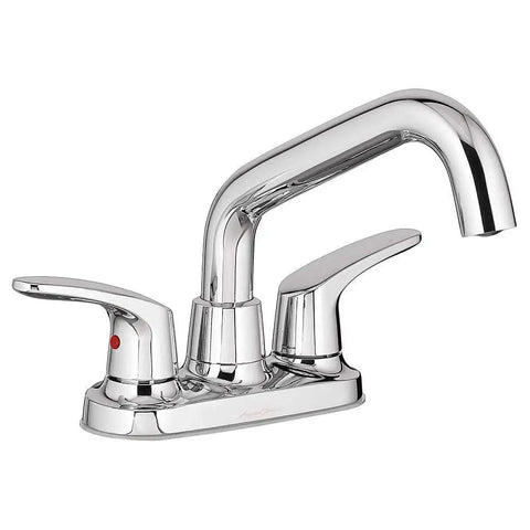 Colony Pro 2 Handle Utility Faucet With Hose End Polished Chrome Drip Free Ceramic Disc Valve shown profile view