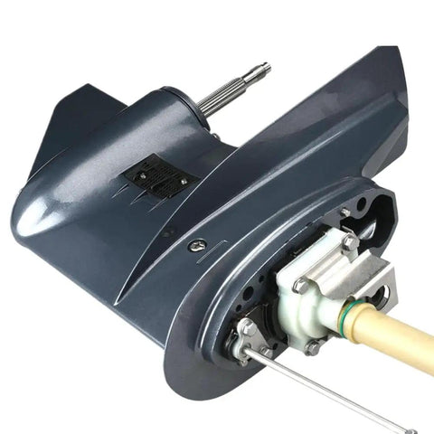 Heavy Duty Long Shaft Lower Unit Assembly Fits 25HP 30HP Two Stroke Outboard Motor Replacement Gearcase 69P45300, showing detailed gearcase structure.