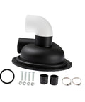 Nifty Cyclone Separator Cover Lid With Hella Efficient Dust Collection For Woodworking Tools Prevents Clogging Super Easy Install components including a black plastic lid and white elbow pipe.