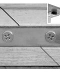 Tough Zinc Plated Steel Mending Plates Four Inch By One Inch Heavy Duty Wood Repair Brackets on wood surface with screws.