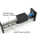 SFU1605 200mm linear guide rail with ball screw and Nema 23 motor, designed for precise 3D printer motion. Upgrade Your 3D Printer Game With This Smooth SFU1605 Linear Guide Ballscrew Motion Table At 200 Mm Paired With A Nema Stepper Motor For Precision That Slaps And Builds Like A Boss.