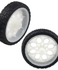 Four Pack Rubber Wheel Set For TT Motors With Encoders Dope High Speed Car Wheels Replacement Parts, black rubber, white hub, 15x65 mm