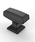Close-up of a zinc alloy matte black cabinet knob from the 10 Pack 1.4 Inch 35mm Matte Black Cabinet Knobs for Kitchen Cabinets and Dressers.