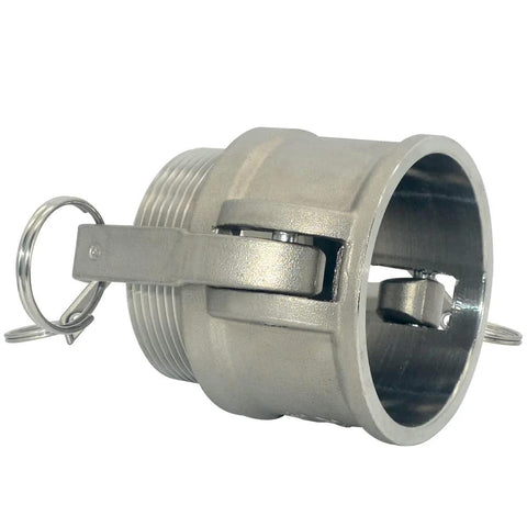 VARMHUS 2-inch Type B camlock trash-pump adapter with male pipe threads and female camlock, stainless steel 316