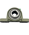 Heavy Duty Disc Pillow Block Bearing 1-1/8 Inch Bore Replacement For Tufline TPBT60 SpinCo GW208PPB5-P, front view, shielded housing