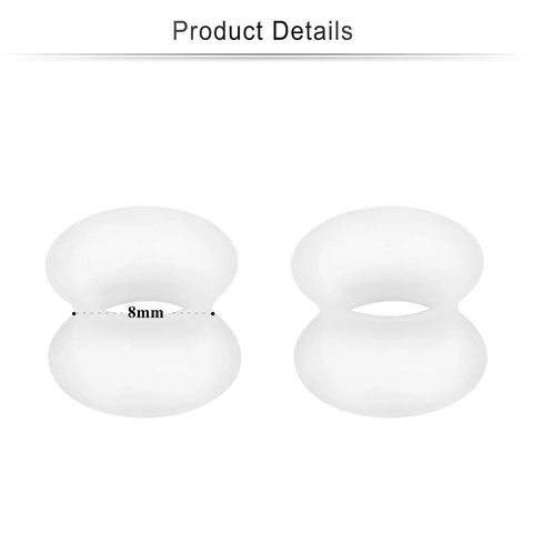 0G Ear Tunnels Kit Ultra Thin Silicone Flesh Flexible Gauges Set Of 6 Pairs Clear White Black For Piercing Expansion Plugs Earlets Retainer For Women And Men 8mm