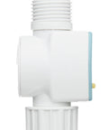 Reversed Display Water Flow Meter For Garden Hose See Gallons In Real Time Easy To Attach Tracks Single Use And Total Water Use Great For Campers Boats And Outdoor Water Conservation white plastic hose meter with threaded ends