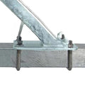 Boat trailer bow rest catcher assembly, hot-dip galvanized with marine rubber-covered post and adjustable fit