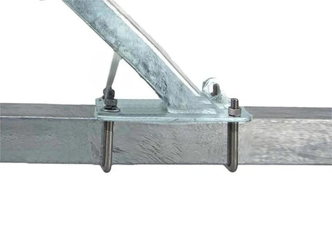 Boat trailer bow rest catcher assembly, hot-dip galvanized with marine rubber-covered post and adjustable fit