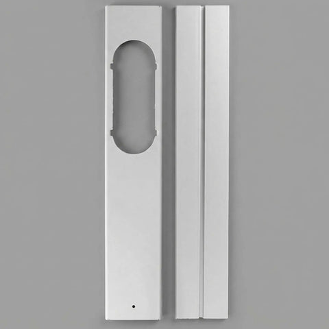 Two Piece Window Plate Assembly For Sliding Windows, Well Insulated Air Barrier, Versatile AC Window Plate Components For Homeowners, Ready For Quick Install, Durable Metal Finish white aluminum parts