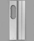 Two Piece Aluminum Window Plate Assembly for Dope Insulation and Solid Air Barrier Keeps Hot Air Out and Cold Air In for Window AC Units Easy Install Weatherproof Seal for Renters, white aluminum panels
