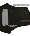 Ford Mustang Convertible Top Replacement For 2005 To 2014 With Sailcloth Vinyl Soft Top Heated Glass Window Black OEM Upgrade And DOT Approved Glass Window Your Ride Ready, showing black sailcloth vinyl with heated glass window