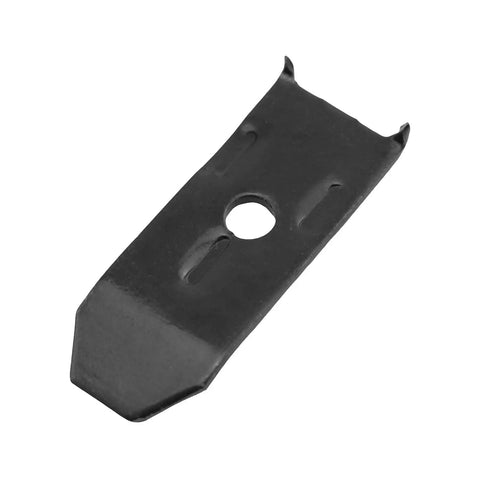 Set Of Twenty Black Iron Table Leveling Clips With Matching Screws Heavy Duty Furniture Stabilizers For Wobbly Dining Tables And Cabinets Rust Proof Adjustable Shims close-up of a single clip