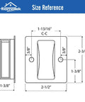 Size reference for Privacy Pocket Door Pull Without Switch Plate For One And Three Eighths Inch Thick Doors No Lock