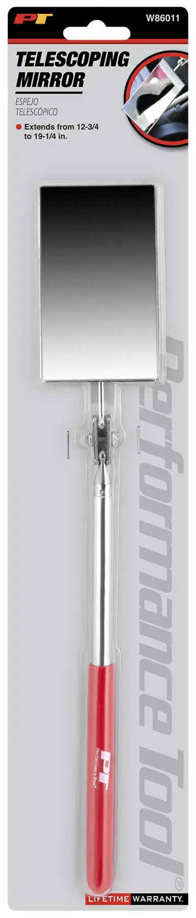 Telescoping Inspection Mirror 2 Inch With Adjustable Length 12.75 To 19.25 Inches And 360 Degree Swivel For Tight Spots