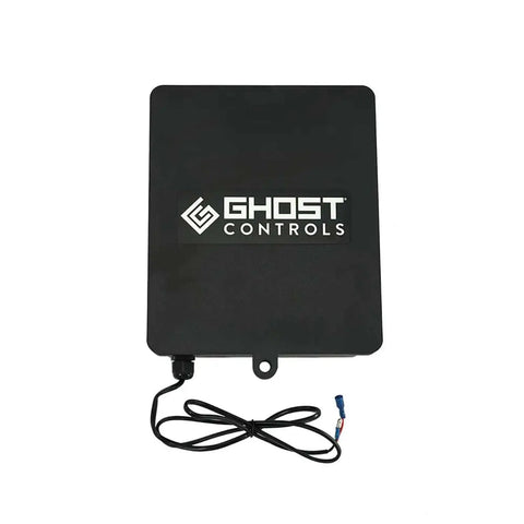 Lockable Weatherproof Battery Box Kit With Two 12V 7.0Ah Batteries, Harness, And Post Mount, black box with cable.