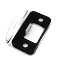Close-up of a black standard door strike shim from the Door Strike Shim Set Of 3 For Door Latch Plate Alignment Interior And Exterior 2mm 3mm 4mm Spacers Black Standard Strike Durable 3D Printed PETG Compression-Resistant Fits Most Doors.