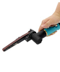 Handheld Mini Pneumatic Belt Grinder Sander Tool With Grit Belts For Polishing Metal, lightweight design, rust removal.