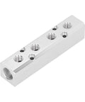 Heavy Duty Aluminum Pneumatic Manifold Block With G1/2 Inlet And G1/4 Outlets 30x30mm Air Distribution Hub for industrial use