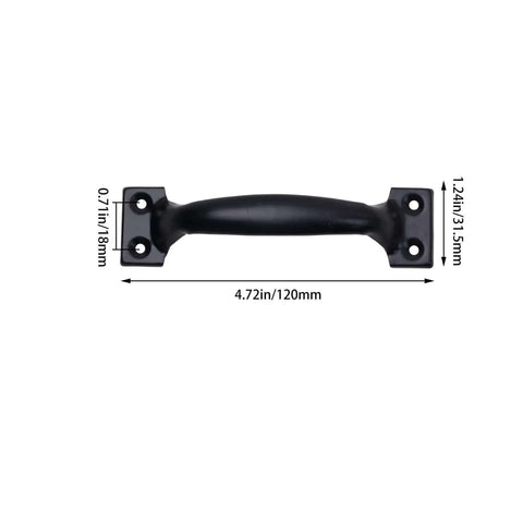 2 Pack Durable Door Pulls in Vintage Style Metal Gate Handles for Cabinets Drawers Dressers Cupboards and Closets Black Iron Hardware Set