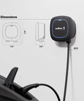 Premium Wall Mounted Level 2 Ev Charger Delivering 48 Amps For Heavy Duty Electric Whip Charging And Up To 45 Miles Range Per Hour with dimensions.
