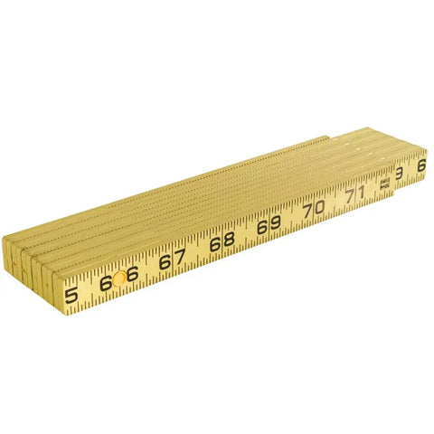 Six Foot Folding Ruler With Inside Reading, fiberglass construction, nylon reinforced, stacked with dual sided markings visible
