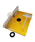 Straight Up Thick Aluminum Router Table Insert Plate Kit With Heavy Duty Flip Boards, 240x200mm, ideal for wood milling.