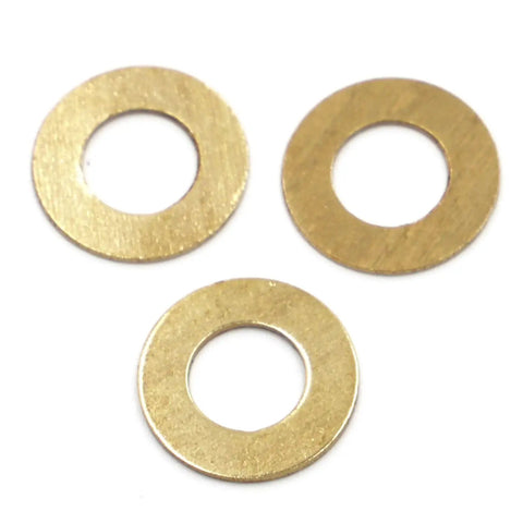 Brass Flat Washers Set 30 Pc Heavy Duty Assorted M2-M16 Hardware Kit For Plumbing Mechanical And Electrical Repairs, three brass washers