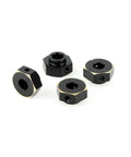 Set of black and brass 12mm CNC Brass Wheel Hex Upgrade For UTB10 Capra And SCX10 III Pro 1 To 10 Scale RC Cars Adds Low Center Weight