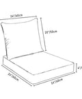 Dimensions for Outdoor Chair Cushions For Patio Furniture 24X24 Deep Seat Set With Removable Covers UV Resistant Waterproof Cushions