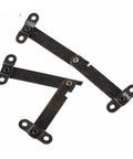 Rotating Concealed Cabinet Hinges 61mm Hidden Door Hardware 2 Pack brown metal hinges with mounting holes in open position
