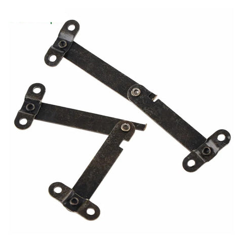 Rotating Concealed Cabinet Hinges 61mm Hidden Door Hardware 2 Pack brown metal hinges with mounting holes in open position