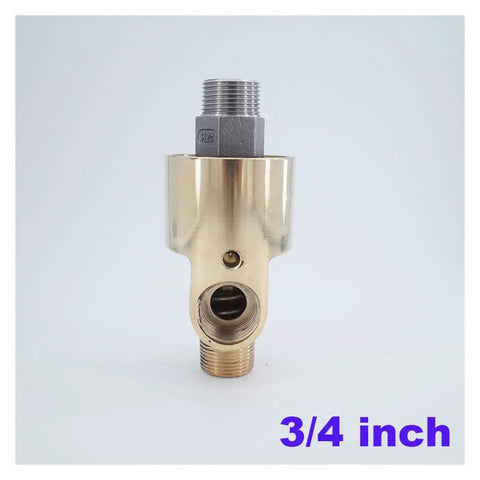 Brass Rotary Joint Swivel Connector Three Quarter Inch To One Quarter Inch Threaded Water Fitting Two Way Left Right Hand Pro Grade Heavy Duty Piping and Hydraulic System Connector For Oil Or Water Lines 50 To 120C, 3/4 inch view