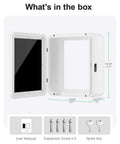 Universal Lockable EV Charger Outdoor Enclosure And Heavy Duty Metal Protective Guard For Level 2 Charging Stations, 23.6x19.7x9.8 inches, includes user manual and accessories.