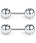 4 Pairs 16G One Quarter Inch Stainless Steel Polished Ball Barbell Earrings For Helix Cartilage Tragus And Lobe Piercings Men Women Hypoallergenic Rust Resistant No Nickel 3mm 4mm 5mm 6mm Silver two silver ball barbells