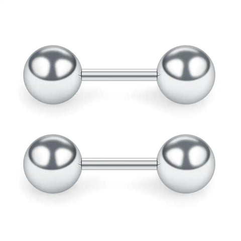 4 Pairs 16G One Quarter Inch Stainless Steel Polished Ball Barbell Earrings For Helix Cartilage Tragus And Lobe Piercings Men Women Hypoallergenic Rust Resistant No Nickel 3mm 4mm 5mm 6mm Silver two silver ball barbells