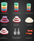 All In One Drill Polishing Kit With 24 Mixed Foam And Wool Buffing Pads 3 Backing Pads And 2 Adapters for car detailing