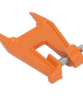 Portable Compact 5.1 Inch Chain Filing Vise With Dual Lock System in orange iron alloy, for chainsaw sharpening stability.