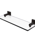 Montero Collection 16 Inch Glass Vanity Shelf With Beveled Edges In Oil Rubbed Bronze Wall Mounted Space Saver
