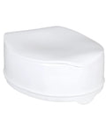 Savanah Raised Toilet Seat With Lid 6 Inch Lift For Seniors And Mobility Help No Tool Required Universal Fit White Front View