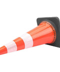 28 Inch Traffic Cones Set Of 8, Heavy Duty Plastic Road Cones With Weighted Base, Orange PVC Safety Cones For Traffic And Parking, Reflective Strips